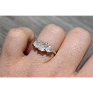 Engagement ring, raw diamond ring, natural stone ring, alternative engag…